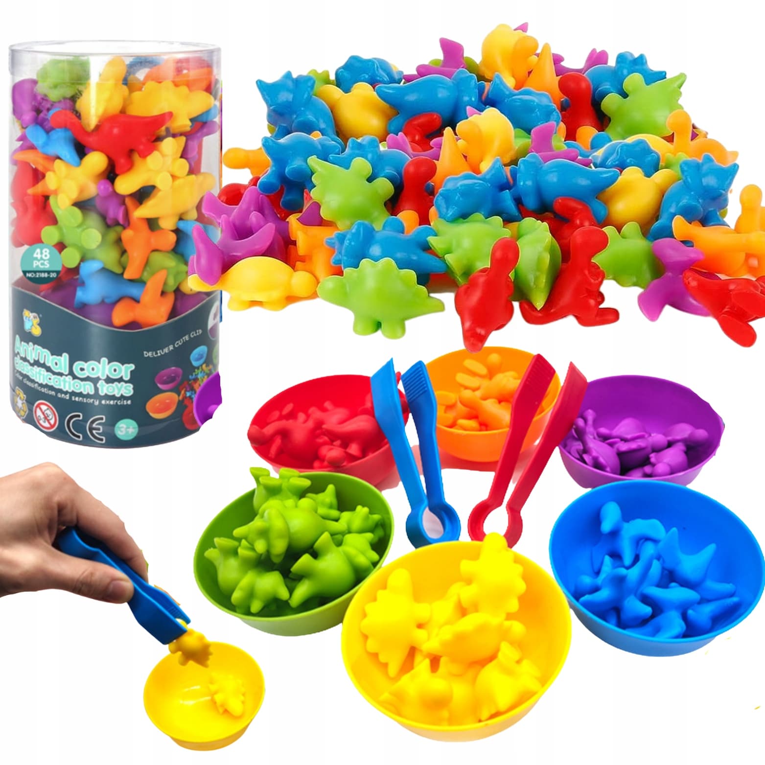 Sorter Montessori Logika - nauka kolorów, liczenia i chwytania